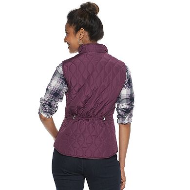 Women's Croft & Barrow® Woven Quilted Vest