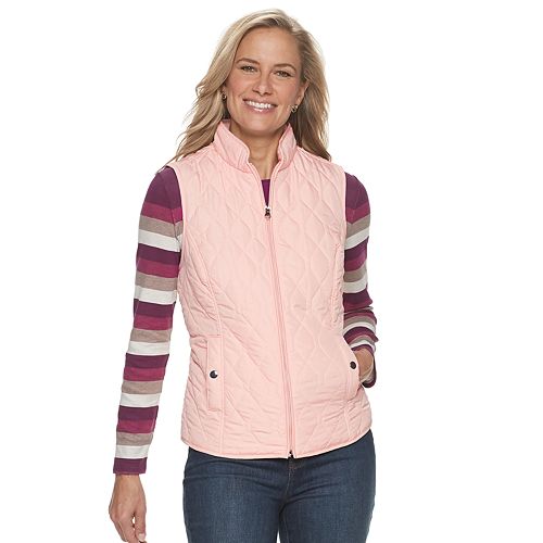 Women's Croft & Barrow® Woven Quilted Vest