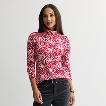 Women's Croft & Barrow® Essential Long-Sleeve Mockneck Top