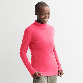 Women's Croft & Barrow® Essential Long-Sleeve Mockneck Top