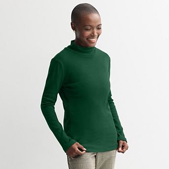 Women's Croft & Barrow® Essential Long-Sleeve Mockneck Top