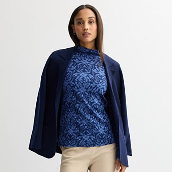 Women's Croft & Barrow® Essential Long-Sleeve Mockneck Top