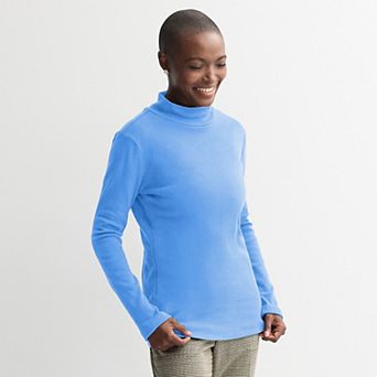 Women's Croft & Barrow® Essential Long-Sleeve Mockneck Top
