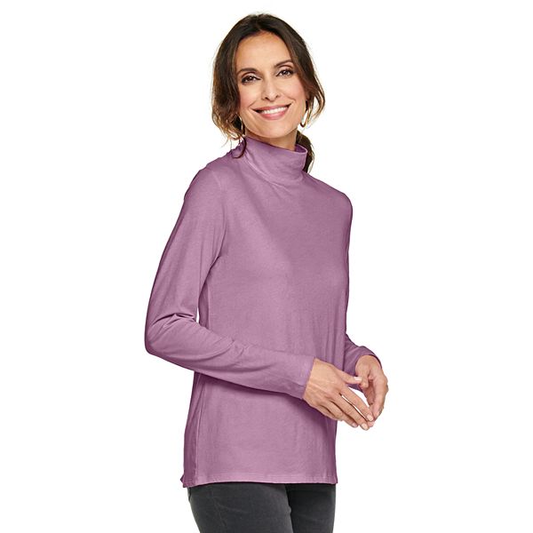 Women's Croft & Barrow® Essential Long-Sleeve Mockneck Top