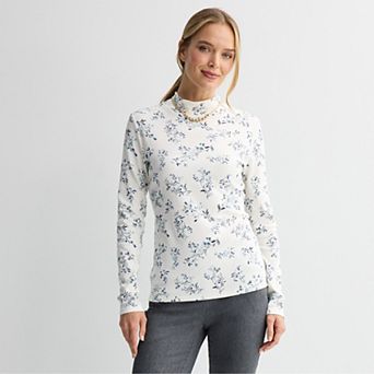 Women's Croft & Barrow® Essential Long-Sleeve Mockneck Top