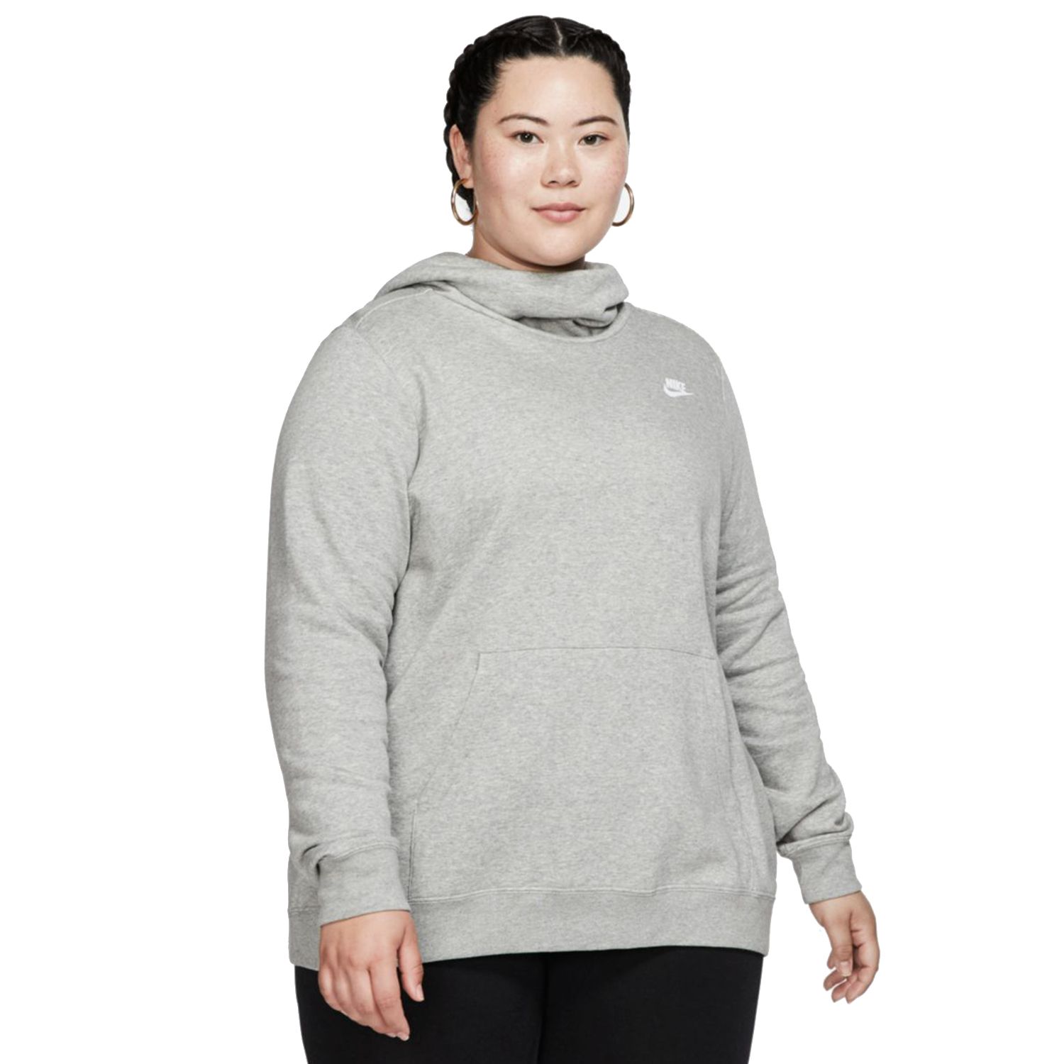 nike funnel neck hoodie plus size