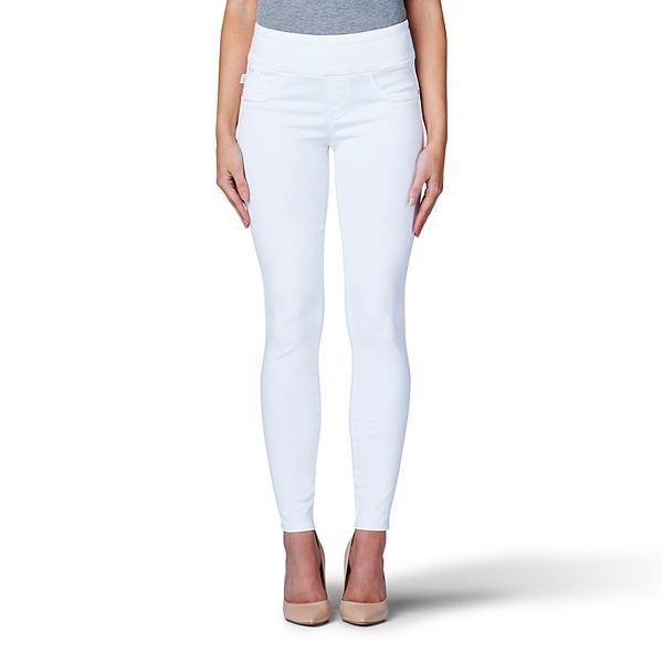 White ankle length leggings