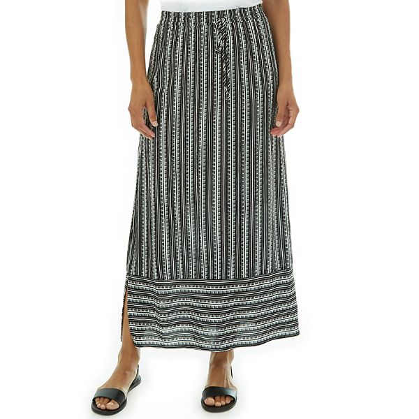 Women's Apt. 9® Striped Pull-On Midi Skirt