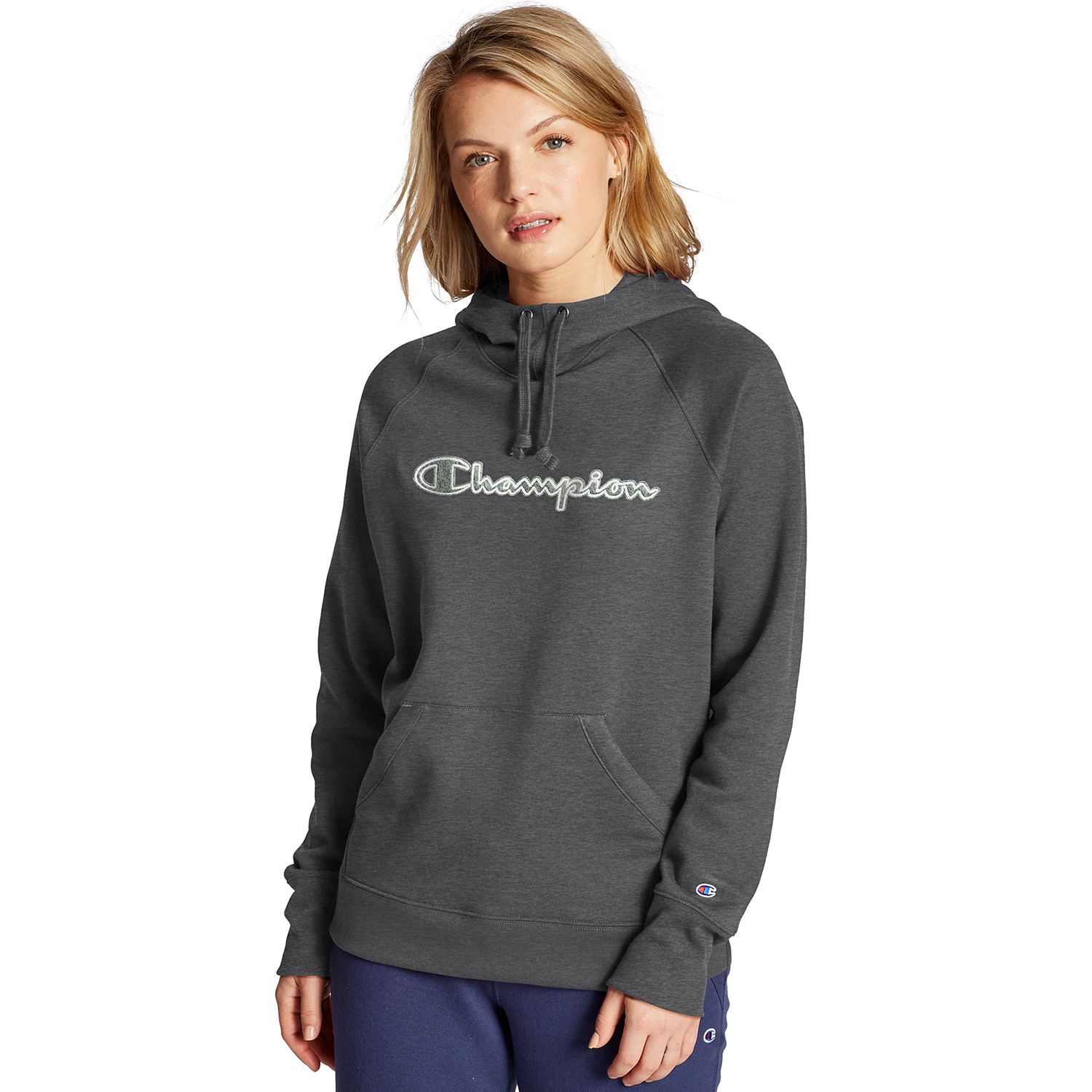 women's champion applique fleece pullover hoodie