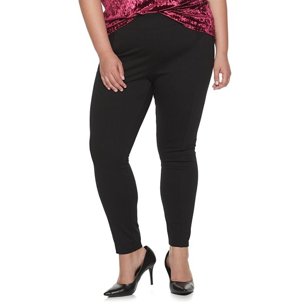 Shop Plus Size Ponte Legging in Black, Sizes 12-30