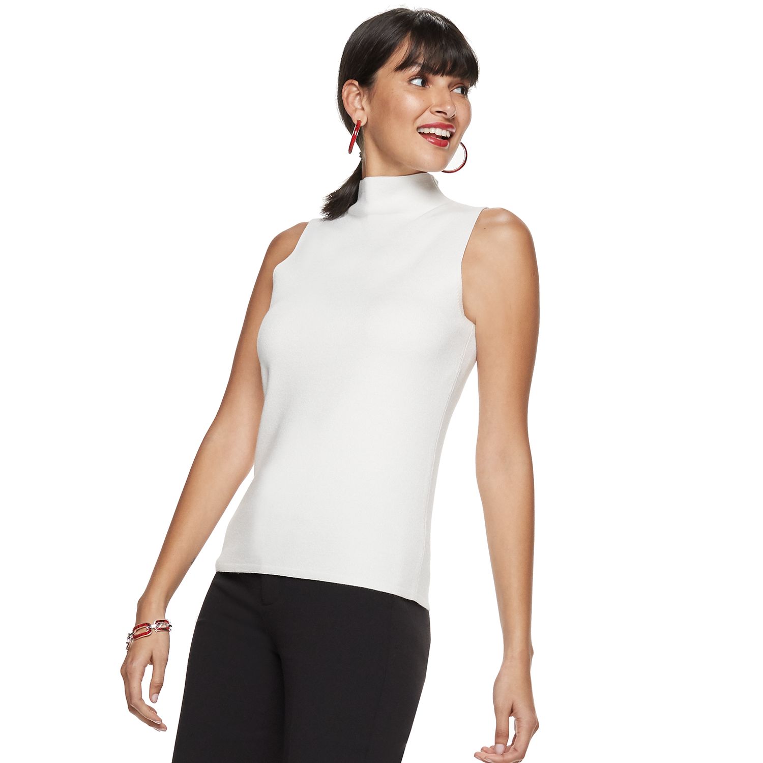 kohls sleeveless mock turtleneck