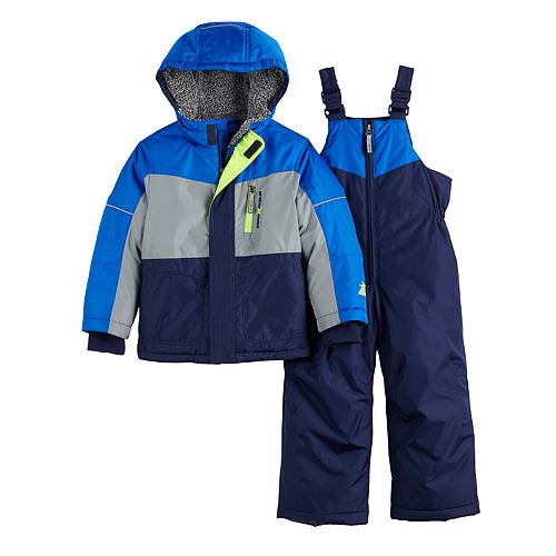 Toddler Boy ZeroXposur Colorblock Hooded Heavyweight Jacket & Bib Snow Pants Set