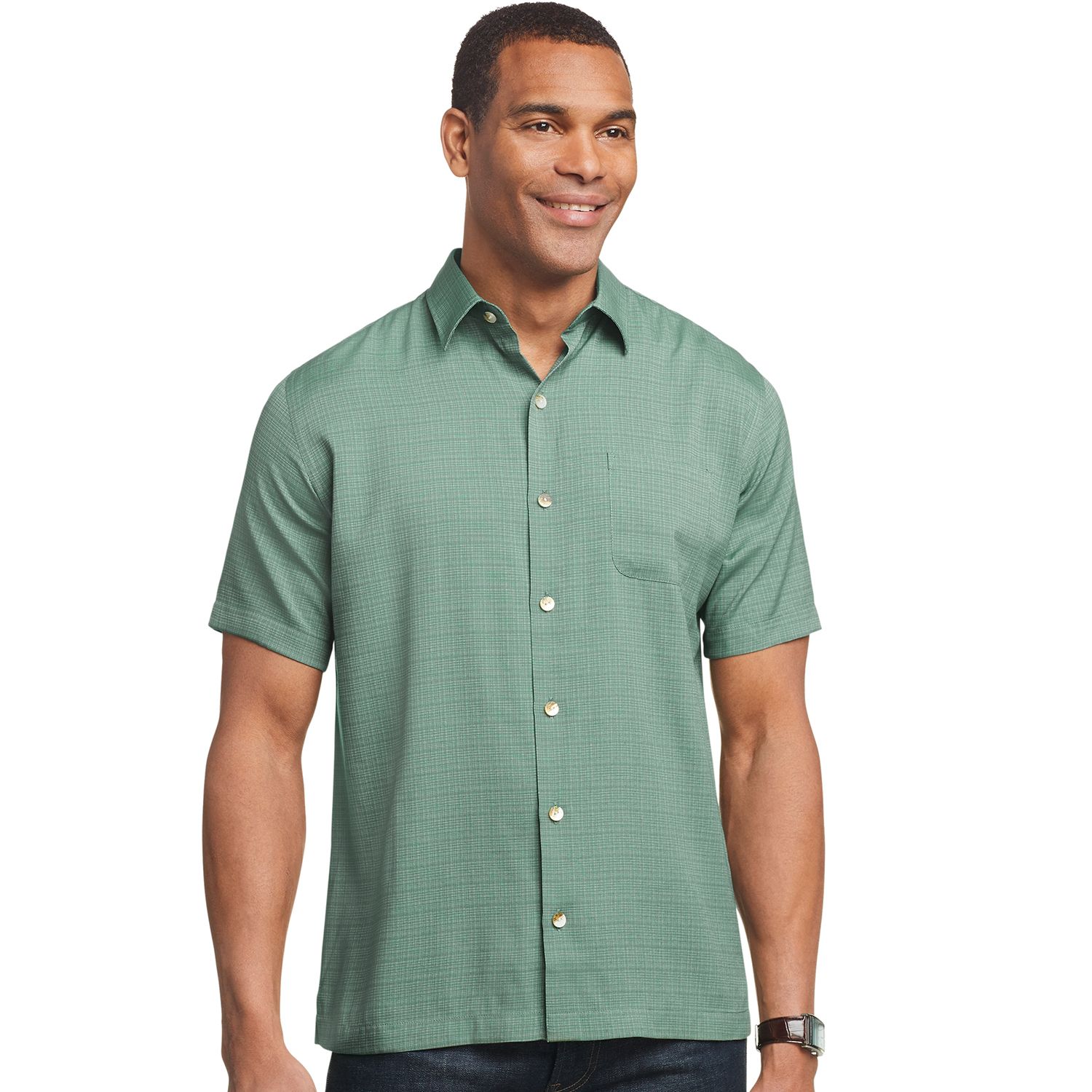 van heusen short sleeve button down shirts