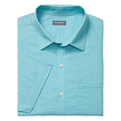 Men's Van Heusen Air Textured Solid Slim Fit Short-Sleeve Shirt