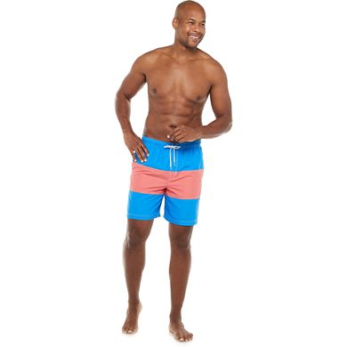 Men's Croft & Barrow® Colorblock Swim Trunks