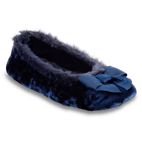 velour ballerina slippers
