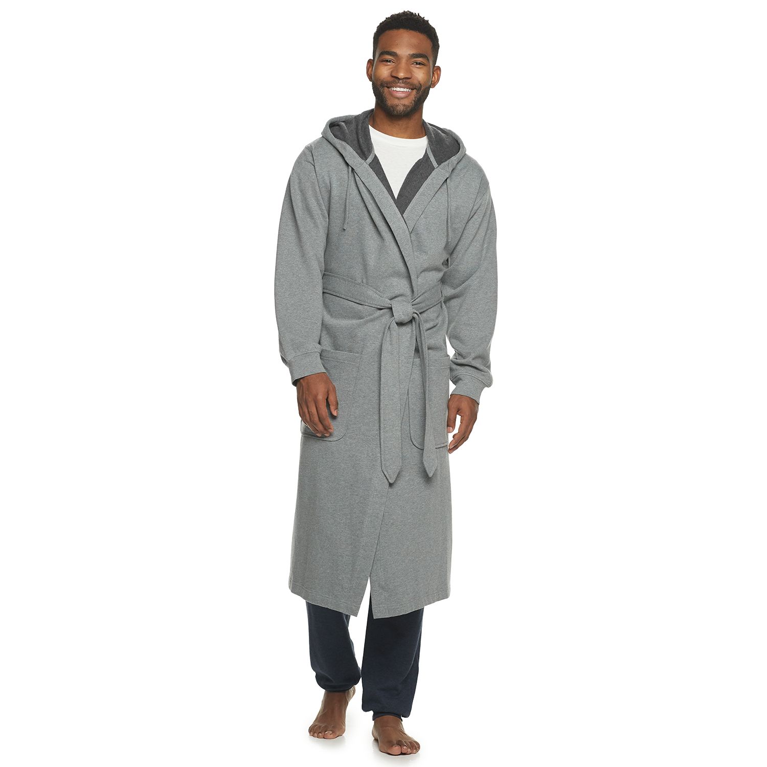 mens cotton hooded robe