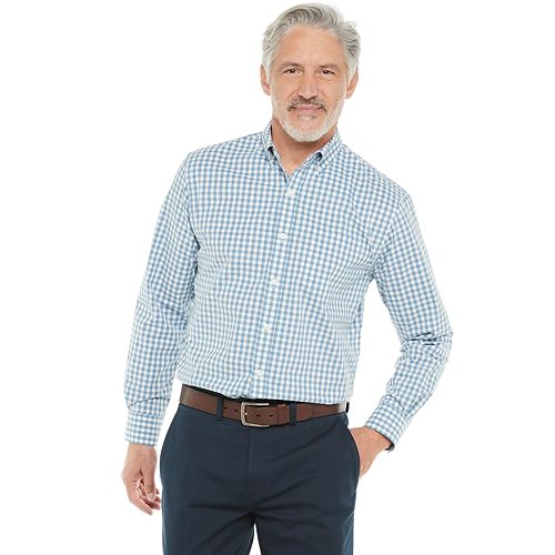 Men's Croft & Barrow® Plaid Easy-Care Poplin Woven Button-Down Shirt