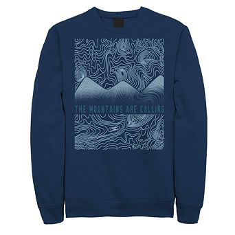Men's Mountains Are Calling Line Art Fleece