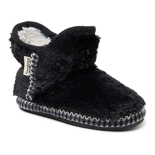 Dearfoams Kid's Girls Charlotte Fuzzy Bootie Slipper