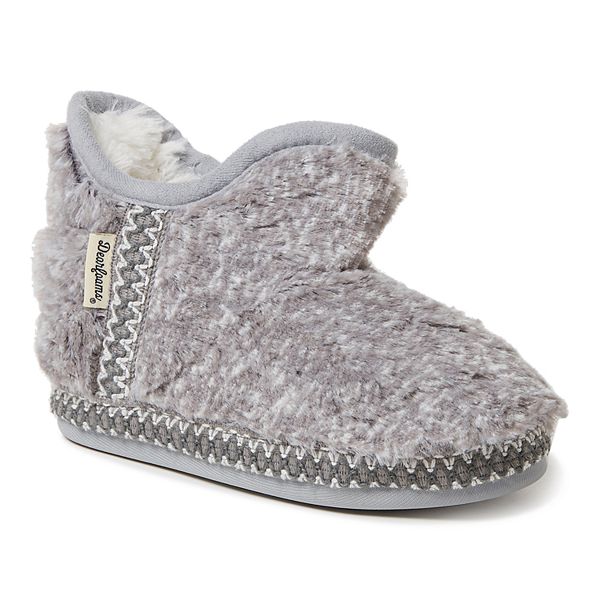 Dearfoams Kid's Girls Charlotte Fuzzy Bootie Slipper