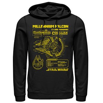 Men's Star Wars Millennium Falcon Schematics Hoodie