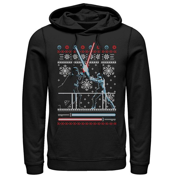 Men S Star Wars Vader Luke Clash Ugly Christmas Sweater Hoodie