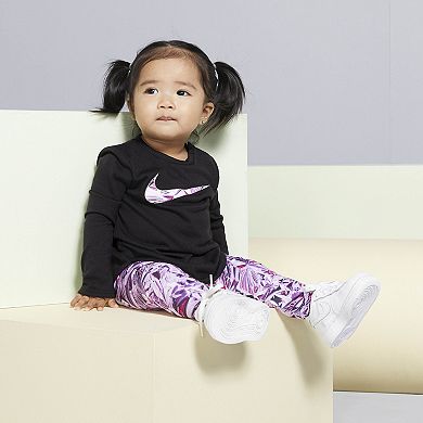 Baby Girl Nike Dri-FIT Long Sleeve Graphic Tunic Top & Leggings Set