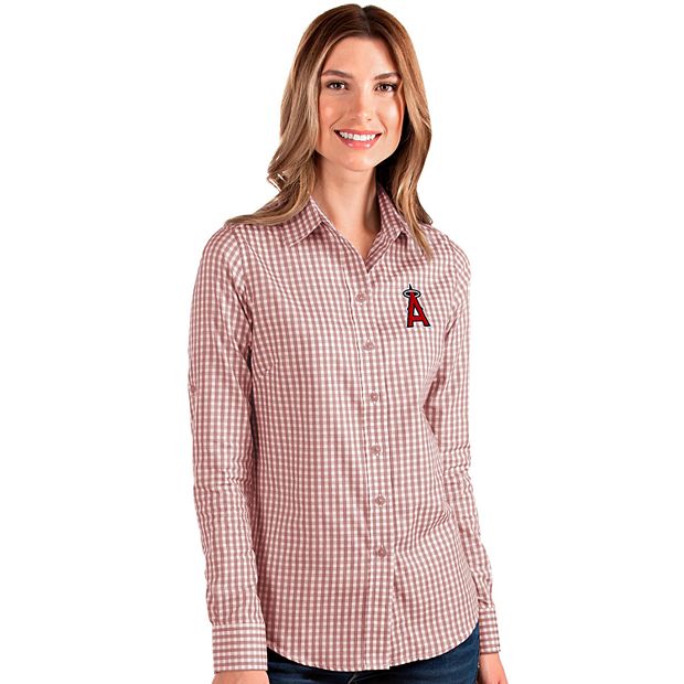 Women's Antigua Los Angeles Angels of Anaheim Red Structure Woven Shirt