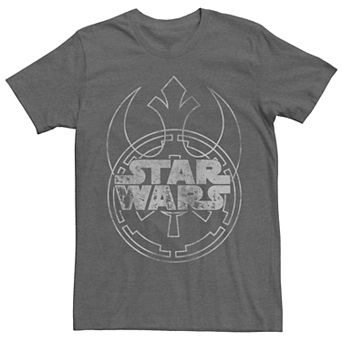 Men's Star Wars Rebel And Empire Logo Outline Overlap Tee