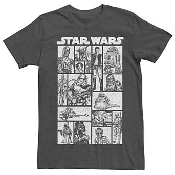 Men's Star Wars Character Sketch Panels Short Sleeve Tee
