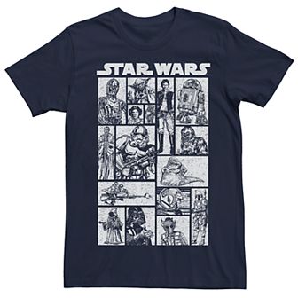 Men's Star Wars Character Sketch Panels Short Sleeve Tee