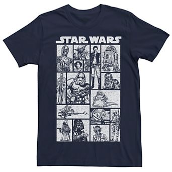 Men's Star Wars Character Sketch Panels Short Sleeve Tee