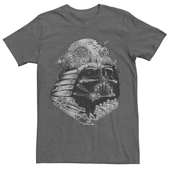 Men's Star Wars Darth Vader Helmet Collage Short Sleeve Tee