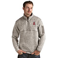 Men's Antigua Heather Gray Arizona Cardinals Throwback Fortune Quarter-Zip Pullover Jacket Size: Medium