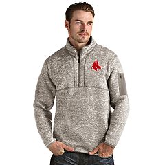 Men's New Era Navy/White Boston Red Sox Cooperstown Collection Quarter-Zip Hoodie Jacket