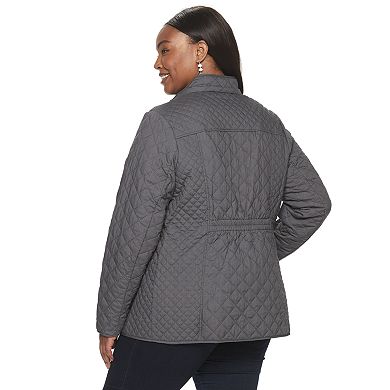 Plus Size Croft & Barrow® Snap Front Quilted Jacket