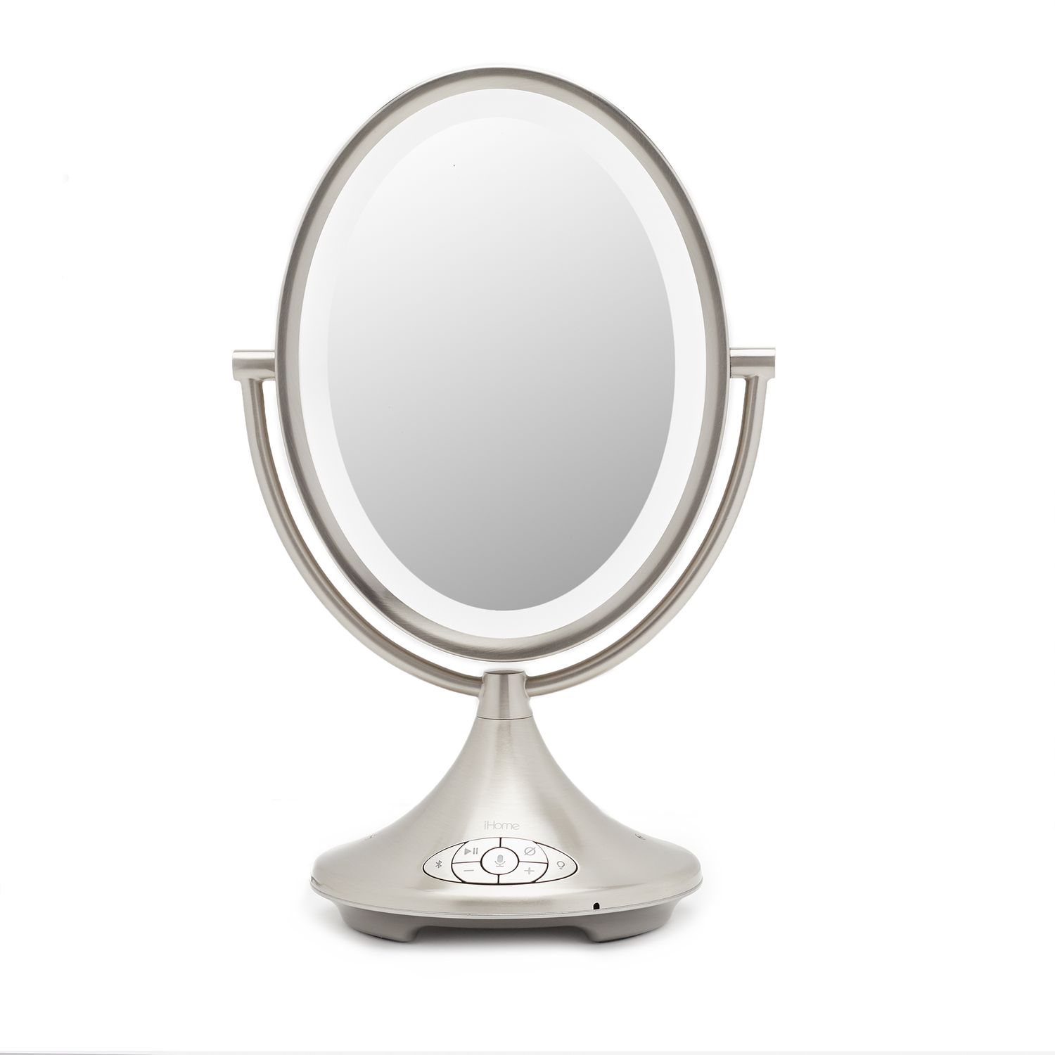 ihome portable lighted vanity mirror with bluetooth speaker