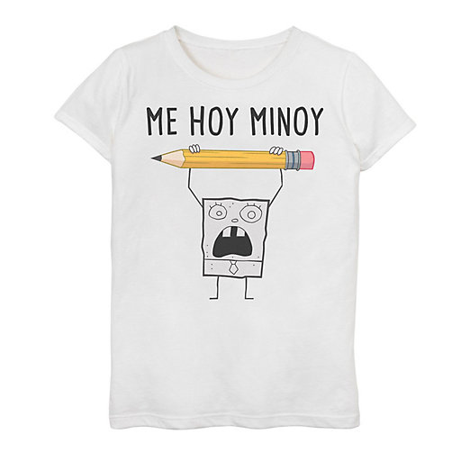 Girls White Licensed Character Graphic T Shirts Spongebob
