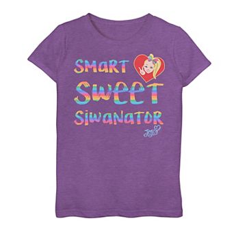 Girls 7-16 Jojo Siwa "Smart, Sweet, Siwanator" Rainbow Stripes Graphic Tee