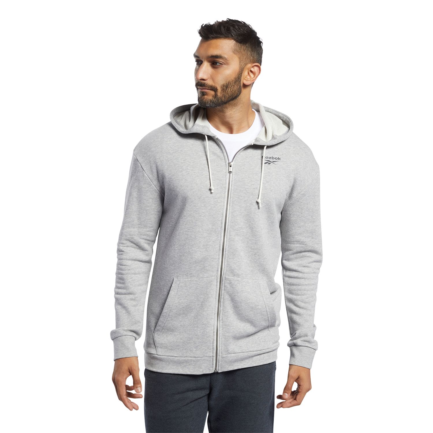 reebok full sleeve solid men sweatshirt