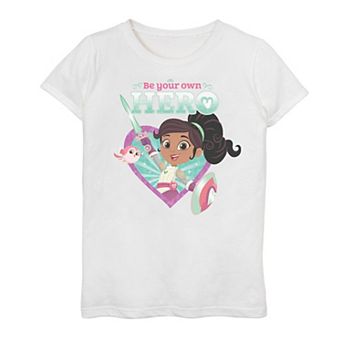Girls 7-16 Nella The Princess Knight Be Your Own Hero Heart Tee