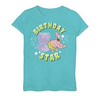 Girls 7-16 SpongeBob SquarePants Patrick 5th Birthday Tee