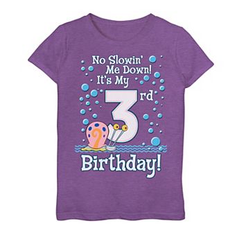 Girls 7-16 SpongeBob SquarePants Gary 3rd Birthday Tee