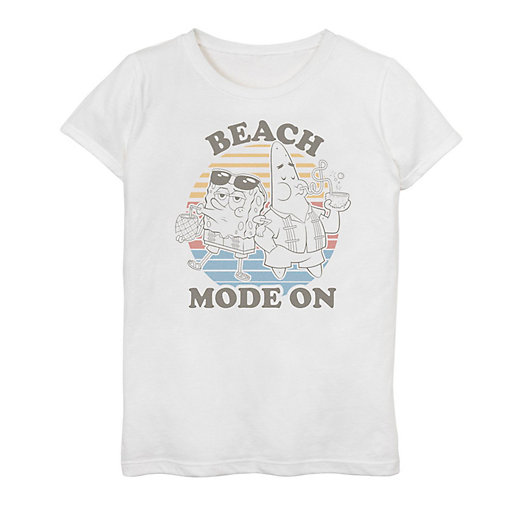 Girls White Licensed Character Graphic T Shirts Spongebob