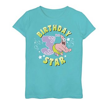 Girls 7-16 SpongeBob SquarePants Patrick 3rd Birthday Tee