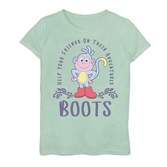 Girls 7-16 Dora The Explorer Boots Help Friends Tee