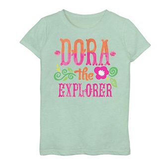 Girls 7-16 Dora The Explorer Colorful Logo Tee