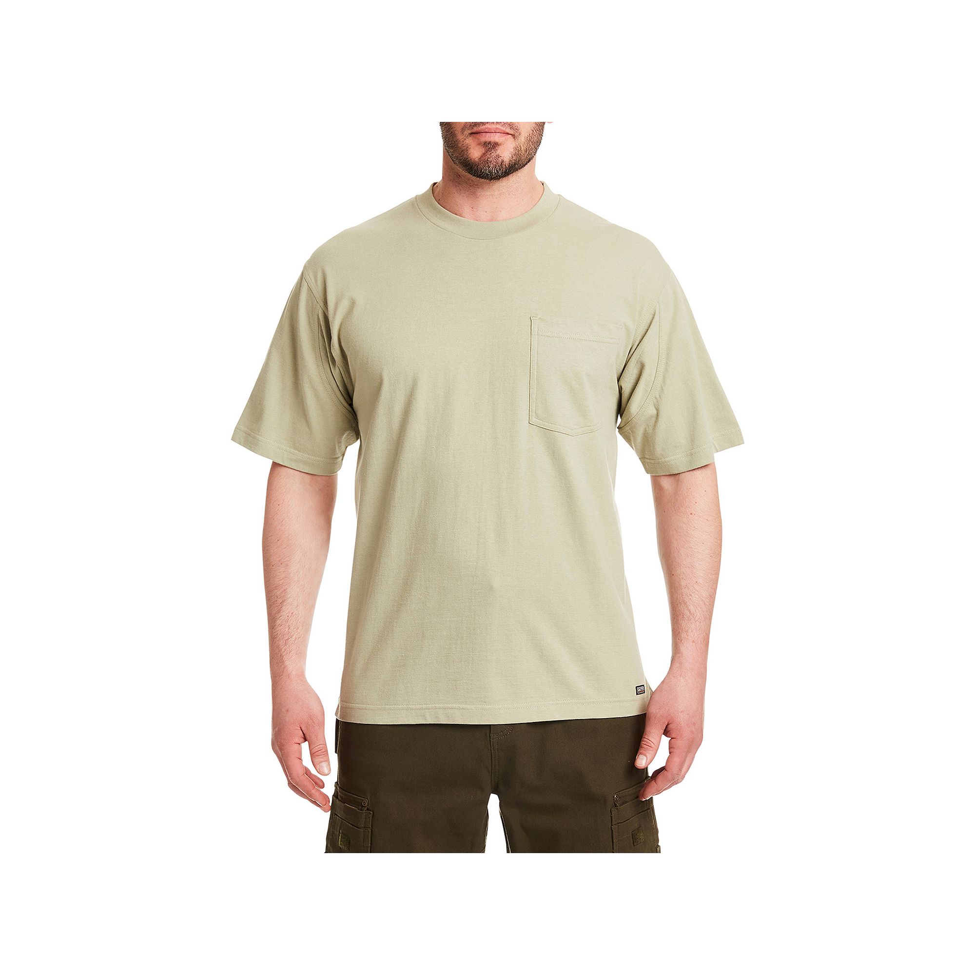 Mens Smiths Workwear Extended-Tail Cotton Crewneck Tee, Size: Medium, Gre