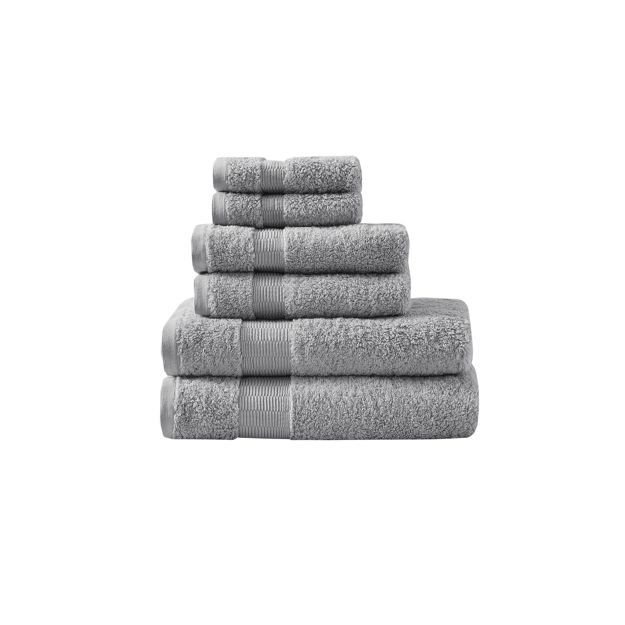 Madison Park Signature Egyptian Cotton 6-piece Bath Towel Set, Gray